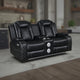 Ronie Dual Power Recliner Loveseat, Center Console, USB, Black 79 Inch