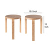 Mata Stacking Stool Ottoman Set of 2 Modern Blonde Oak Brown Wood