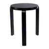 Mata Stacking Stool Ottoman Set of 2 Modern Style Black Rubberwood