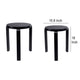 Mata Stacking Stool Ottoman Set of 2 Modern Style Black Rubberwood