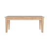 Nova Dining Bench Shaker Style Blonde Oak Brown Rubberwood 44 Inch