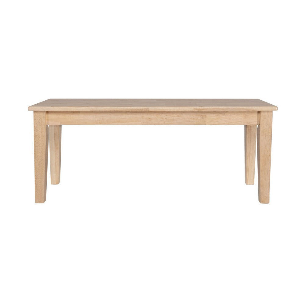 Nova Dining Bench Shaker Style Blonde Oak Brown Rubberwood 44 Inch