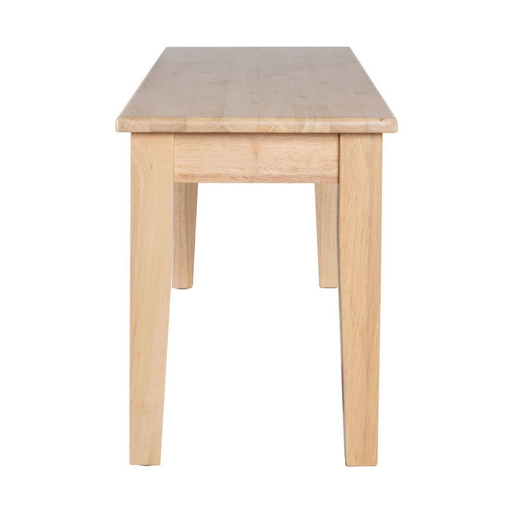 Nova Dining Bench Shaker Style Blonde Oak Brown Rubberwood 44 Inch