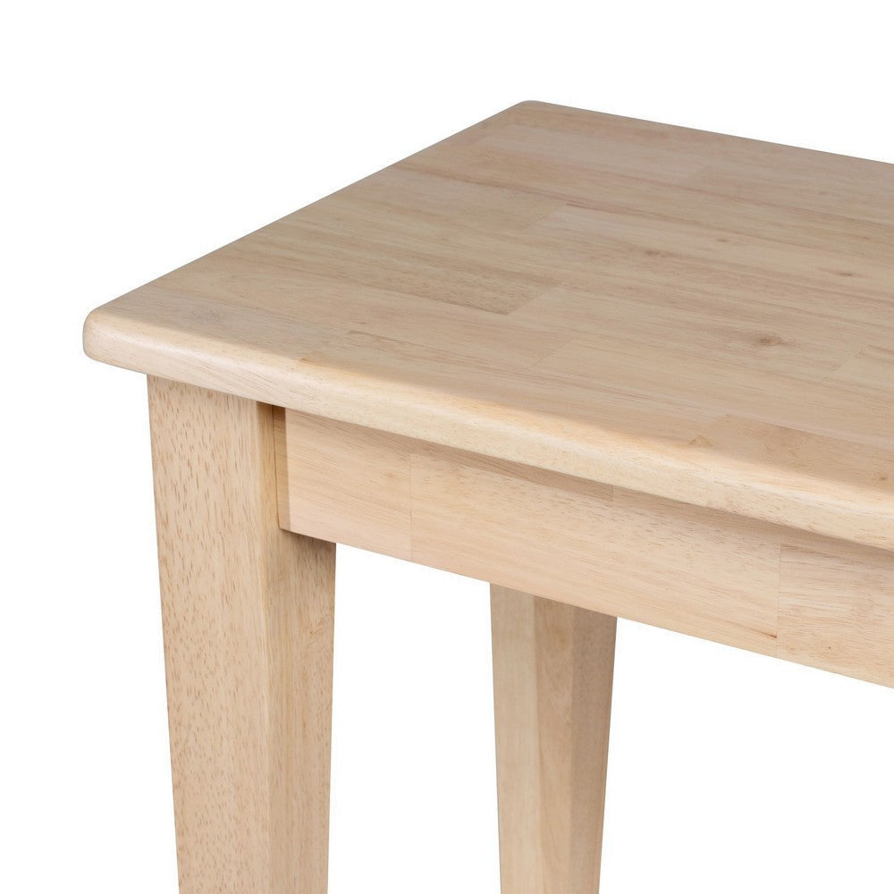 Nova Dining Bench Shaker Style Blonde Oak Brown Rubberwood 44 Inch