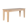 Nova Dining Bench, Shaker Style, Blonde Oak Brown Rubberwood, 44 Inch