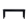 Nova Dining Bench Shaker Style High Gloss Black Rubberwood 44 Inch
