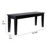 Nova Dining Bench Shaker Style High Gloss Black Rubberwood 44 Inch