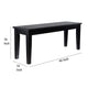 Nova Dining Bench Shaker Style High Gloss Black Rubberwood 44 Inch