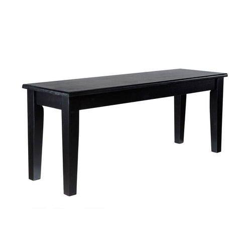 Nova Dining Bench, Shaker Style, High Gloss Black Rubberwood, 44 Inch