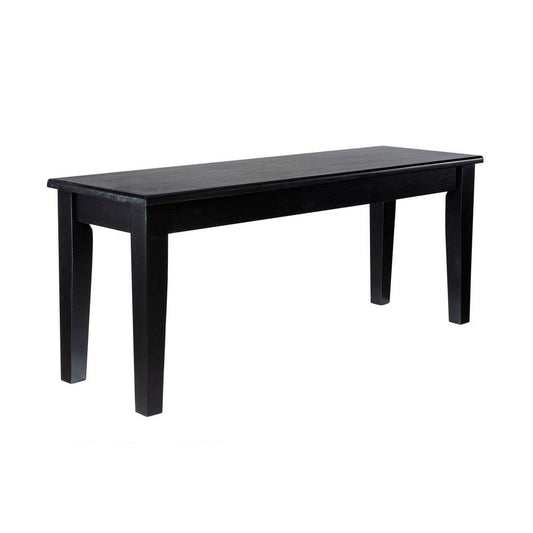 Nova Dining Bench, Shaker Style, High Gloss Black Rubberwood, 44 Inch