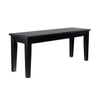 Nova Dining Bench, Shaker Style, High Gloss Black Rubberwood, 44 Inch