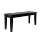 Nova Dining Bench, Shaker Style, High Gloss Black Rubberwood, 44 Inch