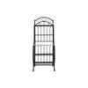 Cia 5 Tier Bakers Rack Faux Marble Shelf Black Metal Scrollwork BM330007