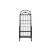 Cia 5 Tier Bakers Rack, Faux Marble Shelf, Black Metal Scrollwork