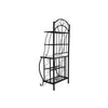 Cia 5 Tier Bakers Rack, Faux Marble Shelf, Black Metal Scrollwork