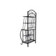 Cia 5 Tier Bakers Rack, Faux Marble Shelf, Black Metal Scrollwork