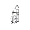Cia 5 Tier Bakers Rack Faux Marble Shelf Black Metal Scrollwork BM330007