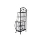 Cia 5 Tier Bakers Rack Faux Marble Shelf Black Metal Scrollwork BM330007