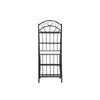 Cia 5 Tier Bakers Rack Faux Marble Shelf Black Metal Scrollwork BM330007