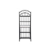 Cia 5 Tier Bakers Rack, Faux Marble Shelf, Black Metal Scrollwork