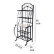 Cia 5 Tier Bakers Rack Faux Marble Shelf Black Metal Scrollwork BM330007