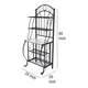 Cia 5 Tier Bakers Rack, Faux Marble Shelf, Black Metal Scrollwork