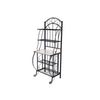 Cia 5 Tier Bakers Rack, Faux Marble Shelf, Black Metal Scrollwork
