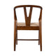 Cera Dining Chair Set of 2 Handwoven Rope Cappuccino Brown Wood