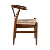 Cera Dining Chair Set of 2 Handwoven Rope Cappuccino Brown Wood