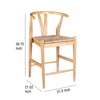 Cera Counter Stool Chair Handwoven Rope Natural Brown Wood