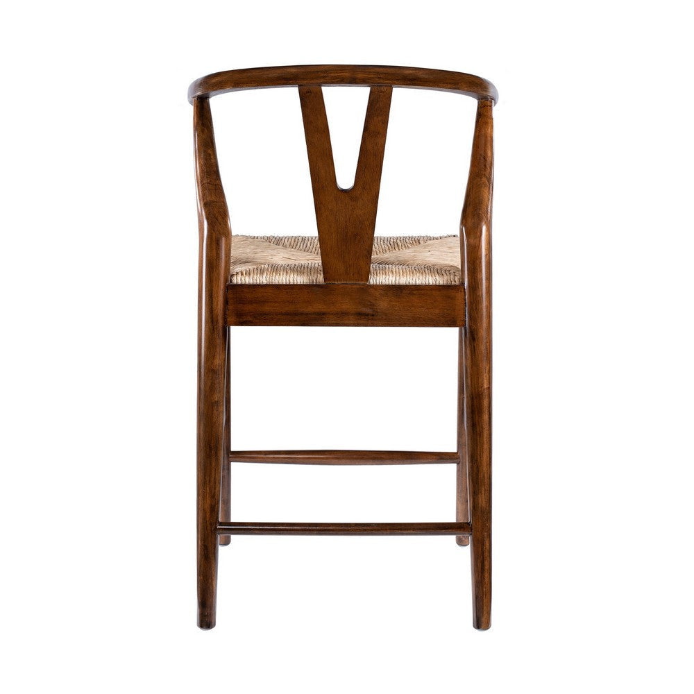 Cera Counter Stool Chair Handwoven Rope Cappuccino Brown