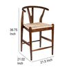 Cera Counter Stool Chair Handwoven Rope Cappuccino Brown
