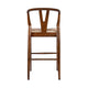 Cera Barstool Chair Handwoven Rope Seat Cappuccino Brown