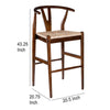Cera Barstool Chair Handwoven Rope Seat Cappuccino Brown