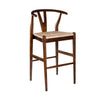 Cera Barstool Chair, Handwoven Rope Seat, Cappuccino Brown