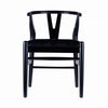 Cera Dining Chair Set of 2 Rich Faux Leather Seat Black Rubberwood BM330014