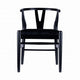 Cera Dining Chair Set of 2 Rich Faux Leather Seat Black Rubberwood BM330014