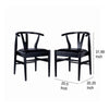 Cera Dining Chair Set of 2 Rich Faux Leather Seat Black Rubberwood BM330014