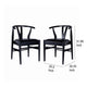 Cera Dining Chair Set of 2 Rich Faux Leather Seat Black Rubberwood BM330014