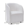 Ashley Robeck Dining Armchair Set of 2 with Wheels Ivory Boucle Polyester BM330017