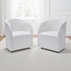 Ashley Robeck Dining Armchair Set of 2 with Wheels Ivory Boucle Polyester BM330017
