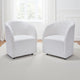Ashley Robeck Dining Armchair Set of 2 with Wheels Ivory Boucle Polyester BM330017
