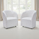 Ashley Robeck Dining Armchair Set of 2 with Wheels, Ivory Boucle Polyester