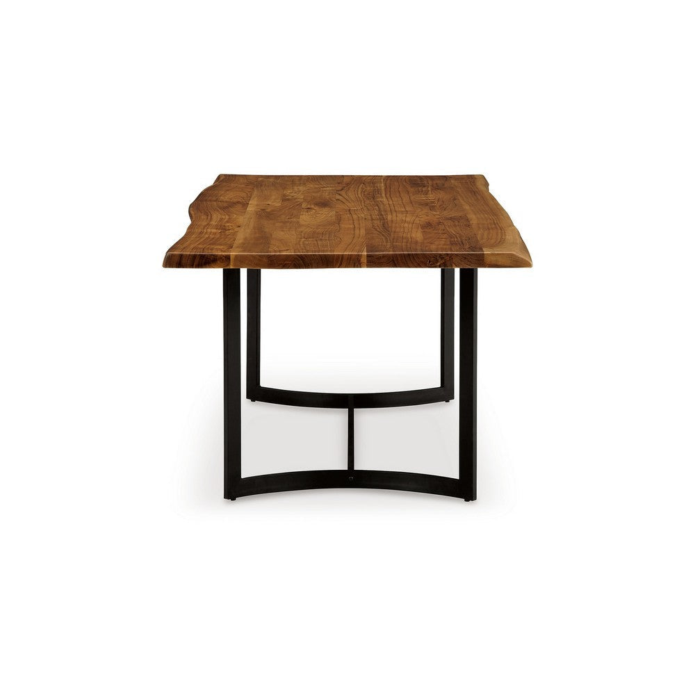 Ashley Dinno Dining Table Live Edge Design Light Brown Acacia Wood 72 Inch BM330019