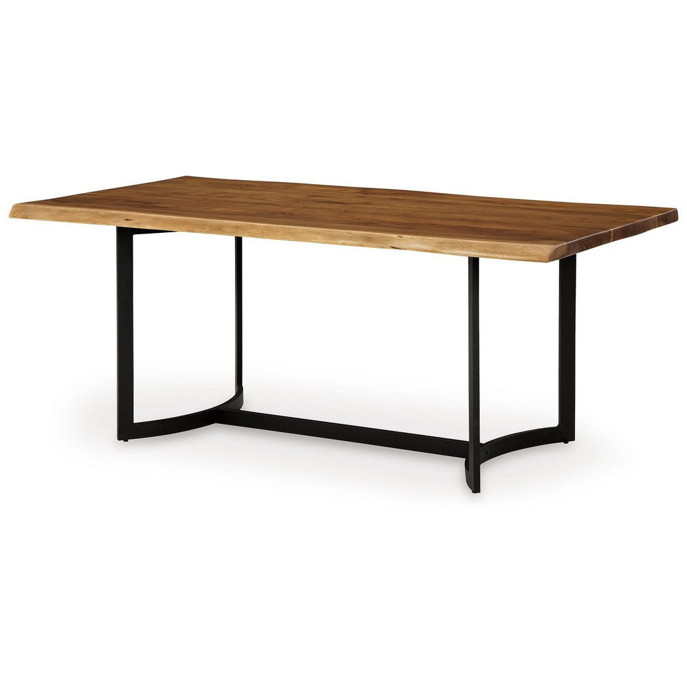 Ashley Dinno Dining Table Live Edge Design Light Brown Acacia Wood 72 Inch BM330019