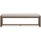 Ashley Cabal Large Dining Bench Padded Beige Polyester Brown Wood 64 Inch BM330022