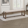 Ashley Cabal Large Dining Bench, Padded Beige Polyester, Brown Wood, 64 Inch