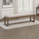 Ashley Cabal Large Dining Bench, Padded Beige Polyester, Brown Wood, 64 Inch