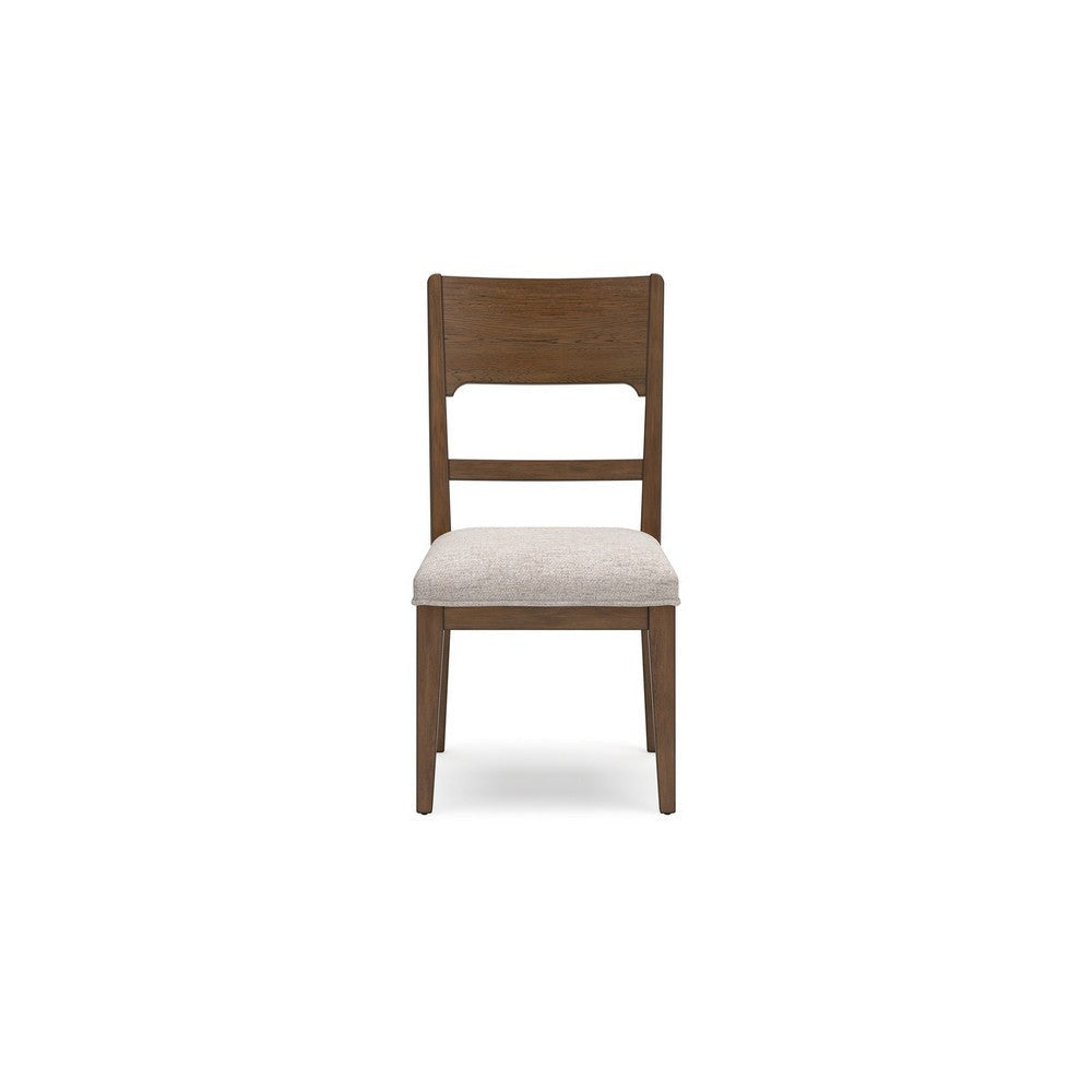 Ashley Cabal Dining Side Chair Set of 2 Beige Polyester Brown Hickory Wood BM330023