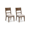 Ashley Cabal Dining Side Chair Set of 2 Beige Polyester Brown Hickory Wood BM330023